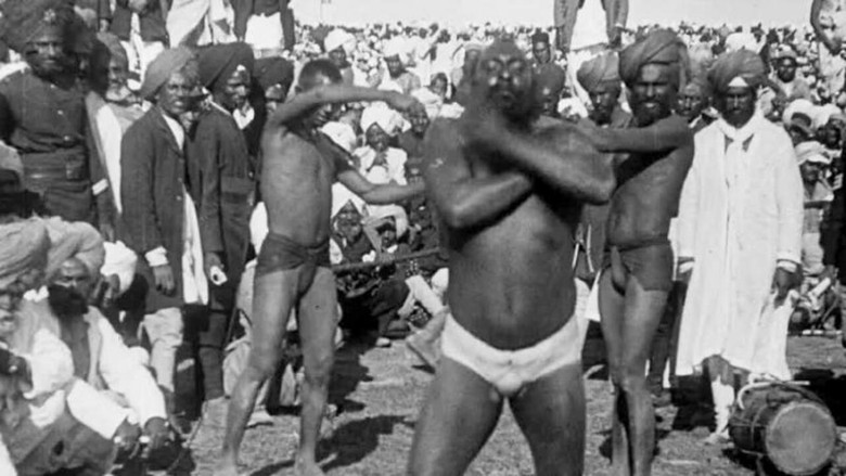 A Sword Dance Performed before the King and Queen in India still 1